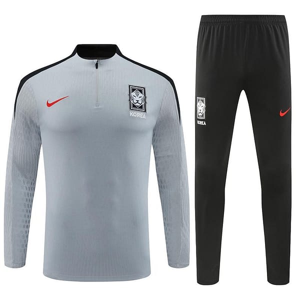 2024 South Korea Grey Half Zipper Jacket+Long Pants - Image 17