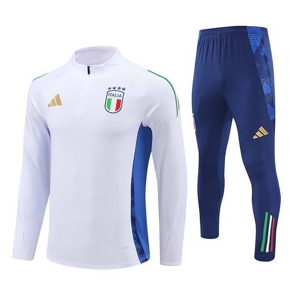 2024 Italy White Half Zipper Jacket+Long Pants - Image 14