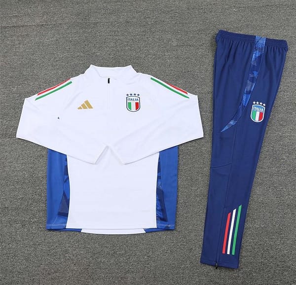 2024 Italy White Half Zipper Jacket+Long Pants - Image 16