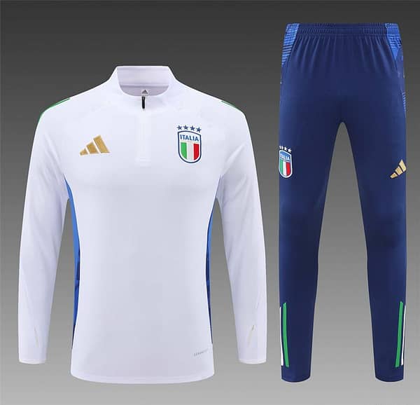 2024 Italy White Half Zipper Jacket+Long Pants - Image 18