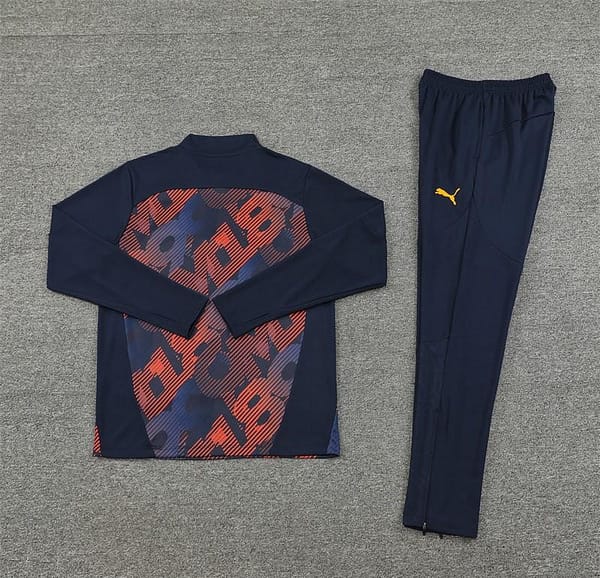 24/25 Olympique Marseille Navy Mixed Color Half Zipper Jacket+Long Pants - Image 9