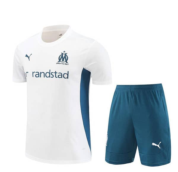 24/25 Olympique Marseille White Short Sleeve Jersey+Shorts - Image 15