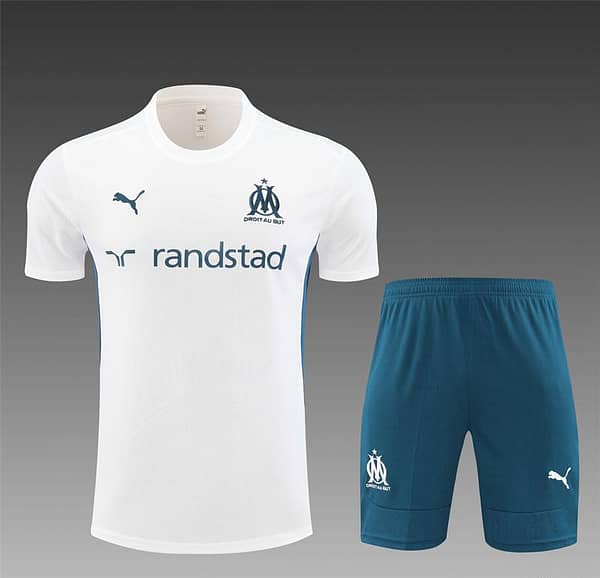 24/25 Olympique Marseille White Short Sleeve Jersey+Shorts - Image 16