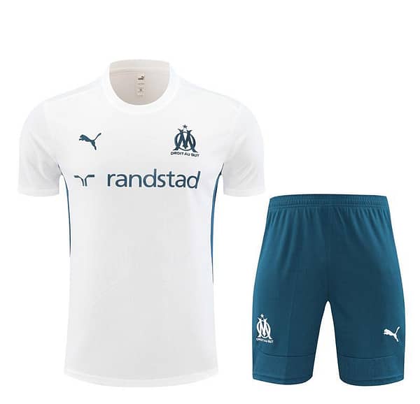 24/25 Olympique Marseille White Short Sleeve Jersey+Shorts - Image 17
