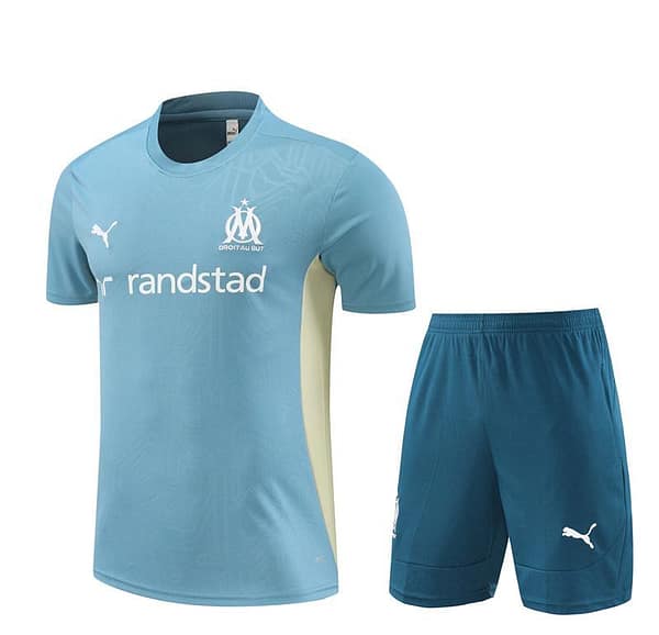24/25 Olympique Marseille Blue Short Sleeve Jersey+Shorts - Image 15