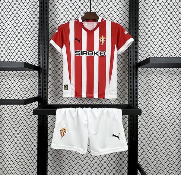 24/25 Kids Sporting De Gijon Home 16-28 Jersey - Image 6