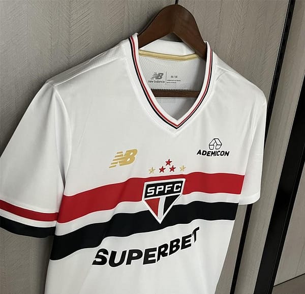 25/26 São Paulo Home Jersey With Chest Sponsor - Image 5