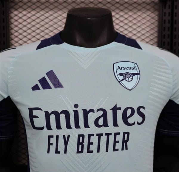 24/25 Player Version Arsenal Pre Match Light Blue Training Jersey - Image 2