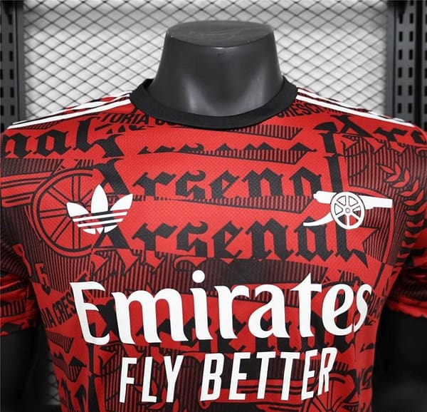 25/26 Player Version Arsenal Adidas Original Training Red/Black Jersey - Image 2