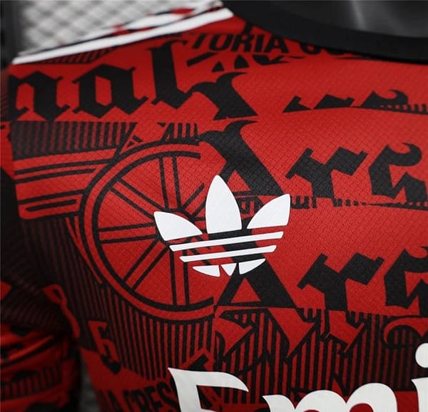 25/26 Player Version Arsenal Adidas Original Training Red/Black Jersey - Image 4