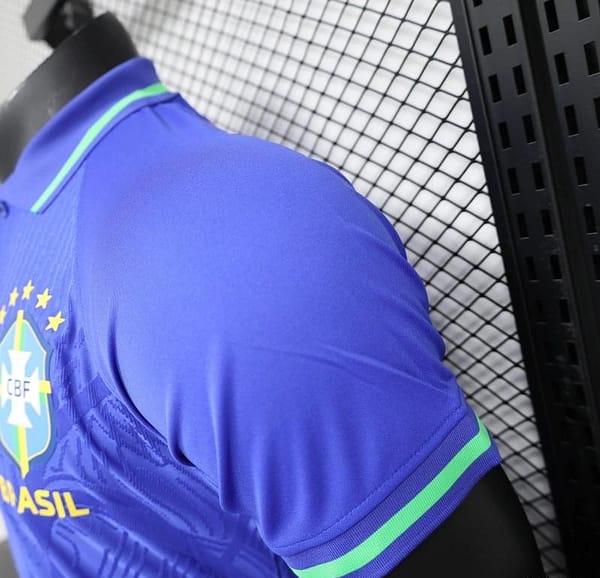 25/26 Player Version Brazil POLO Blue Jersey - Image 4