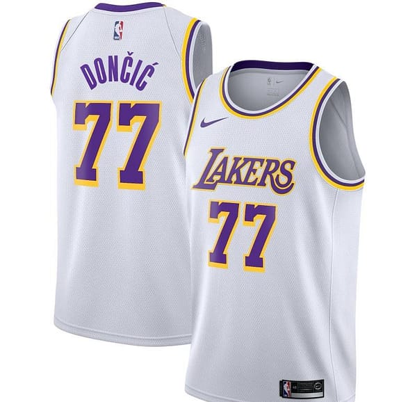 2025 NBA Los Angeles Lakers White Luka Doncic Jersey
