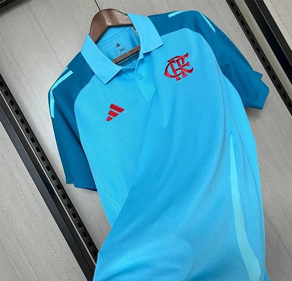 25/26 Flamengo Light Blue Polo Jersey S-XXXXL - Image 7
