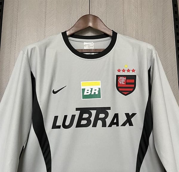 02/03 Retro Flamengo Grey Goalkeeper Long Sleeve Grey Jersey - Image 3