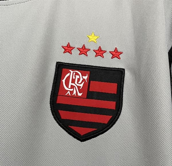 02/03 Retro Flamengo Grey Goalkeeper Long Sleeve Grey Jersey - Image 4
