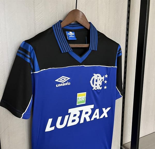 99/00 Retro Flamengo Goalkeeper Blue Jersey - Image 6