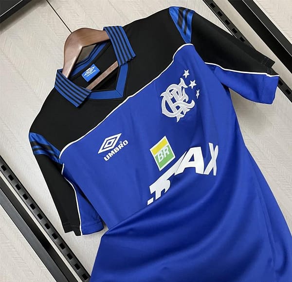 99/00 Retro Flamengo Goalkeeper Blue Jersey - Image 7