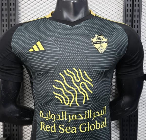 Player Version 25/26 Al-Ahli Saudi FC Black with Geometric Pattern Jersey - Image 3