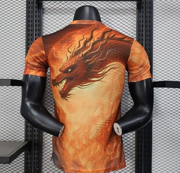 Player Version 25/26 Real Madrid NA ZHA Orange with Dragon Warrior Jersey - Image 4