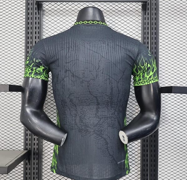 Player Version 2025 Brazil Dark Grey with Neon Green Flame Jersey - Image 4