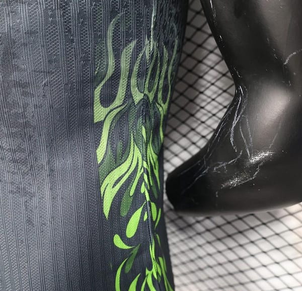 Player Version 2025 Brazil Dark Grey with Neon Green Flame Jersey - Image 6