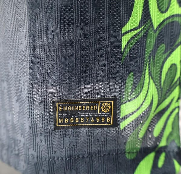 Player Version 2025 Brazil Dark Grey with Neon Green Flame Jersey - Image 7