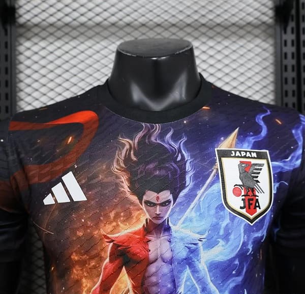 Player Version 2025 Japan NA ZHA Black with Fire & Ice Warrior Jersey - Image 3
