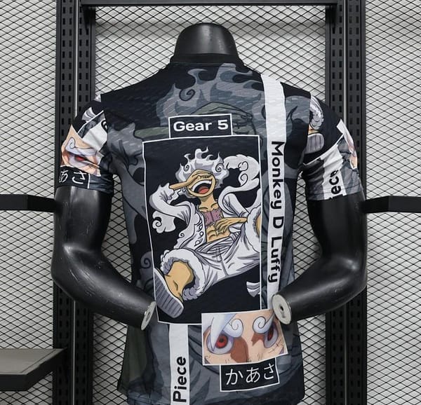 Player Version 2025 Japan National Team Black with One Piece Gear 5 Luffy Design Jersey - Image 4