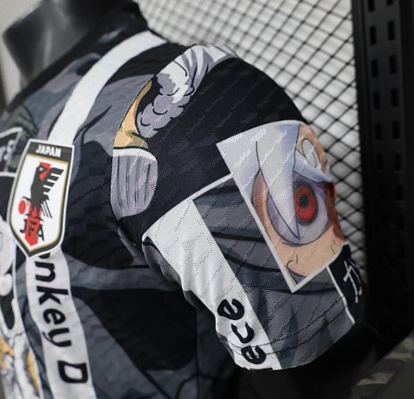 Player Version 2025 Japan National Team Black with One Piece Gear 5 Luffy Design Jersey - Image 5