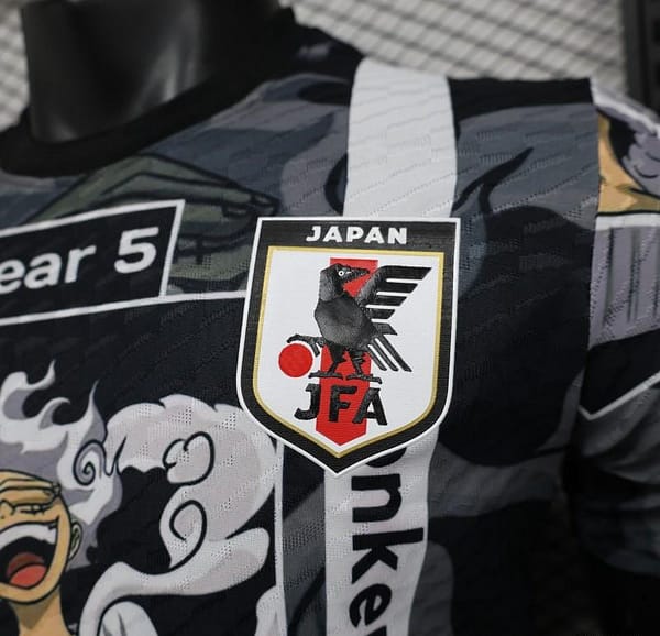 Player Version 2025 Japan National Team Black with One Piece Gear 5 Luffy Design Jersey - Image 9