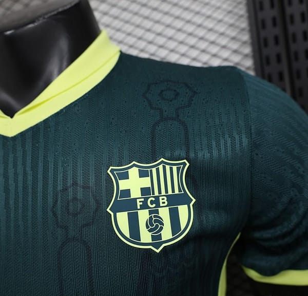 Player Version 25/26 FC Barcelona Dark Green with Neon Yellow Trim Jersey - Image 2