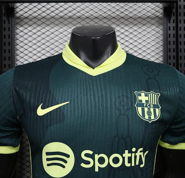 Player Version 25/26 FC Barcelona Dark Green with Neon Yellow Trim Jersey - Image 3