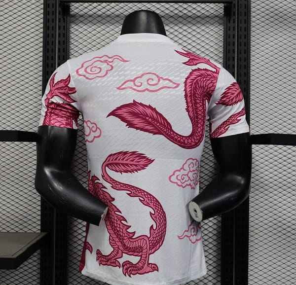 Player Version 2025 Japan National Team White with Pink Dragon Design Jersey - Image 4