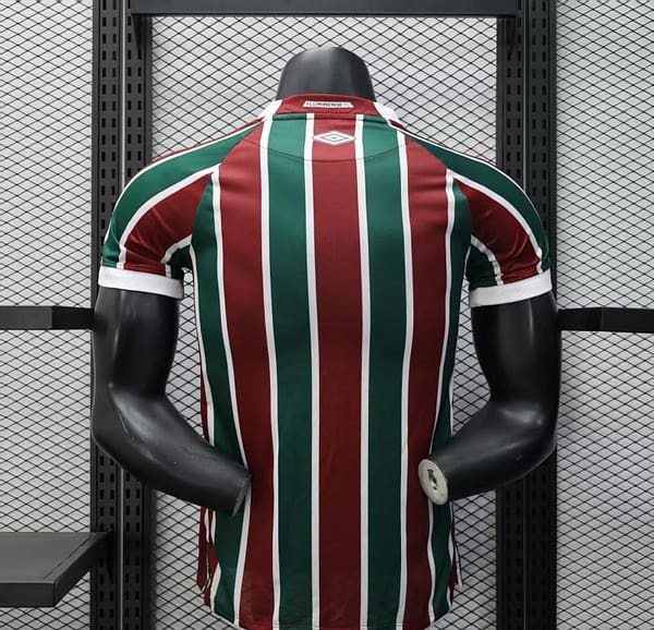 Player Version 25/26 Fluminense Green and Burgundy Vertical Striped with White Trim Jersey - Image 4