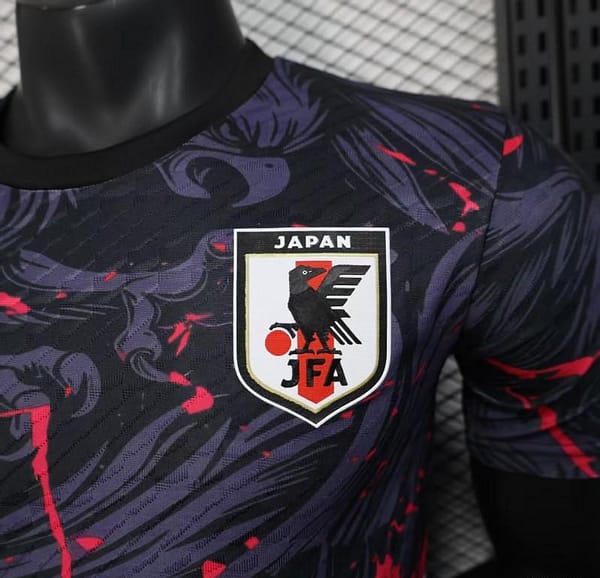 Player Version 2025 Japan Dark Navy with Rising Phoenix Design and Red Gradient Splash Pattern Jersey - Image 2