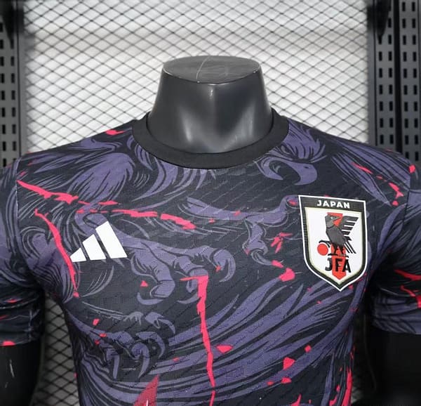 Player Version 2025 Japan Dark Navy with Rising Phoenix Design and Red Gradient Splash Pattern Jersey - Image 3