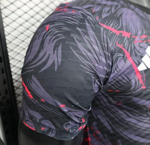 Player Version 2025 Japan Dark Navy with Rising Phoenix Design and Red Gradient Splash Pattern Jersey - Image 6
