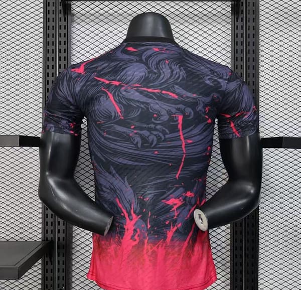 Player Version 2025 Japan Dark Navy with Rising Phoenix Design and Red Gradient Splash Pattern Jersey - Image 7