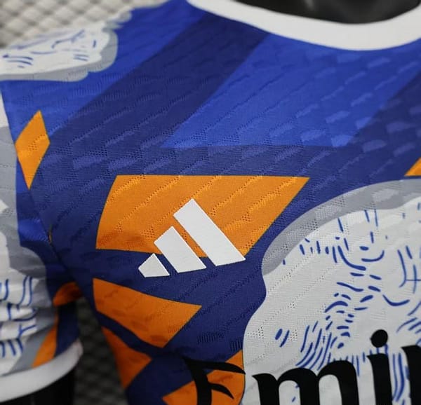 Player Version 25/26 Real Madrid Limited Edition Blue Orange Abstract Pattern Jersey - Image 2