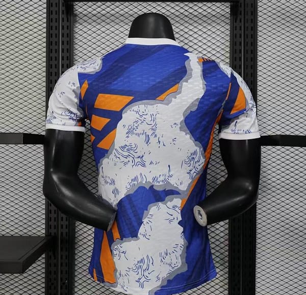 Player Version 25/26 Real Madrid Limited Edition Blue Orange Abstract Pattern Jersey - Image 4