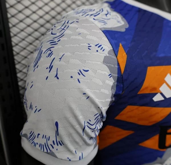 Player Version 25/26 Real Madrid Limited Edition Blue Orange Abstract Pattern Jersey - Image 9