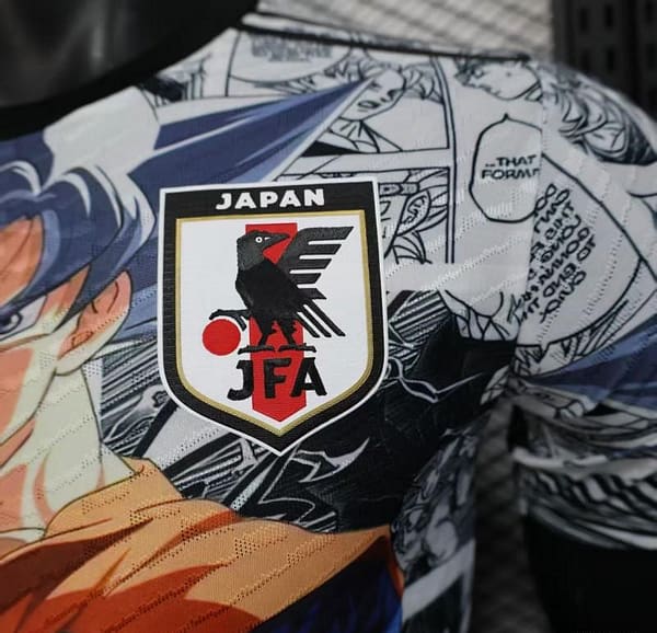 Player Version 2025 Japan White with Dragon Ball Goku Graphic Jersey - Image 2
