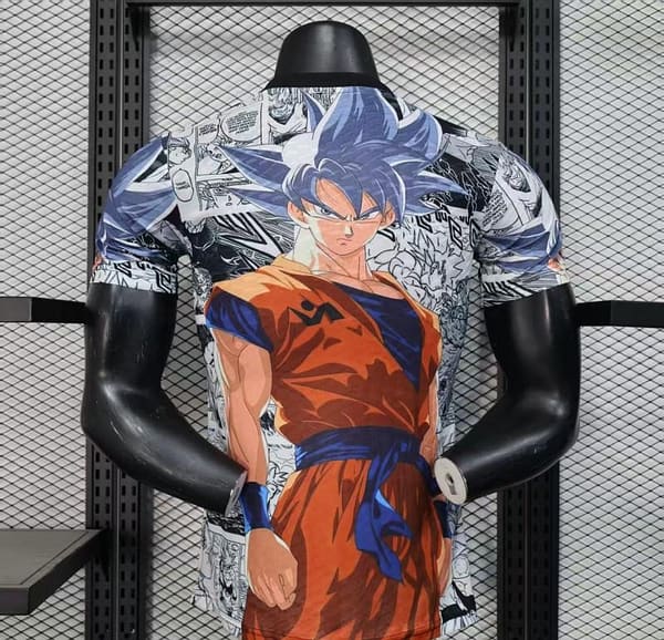 Player Version 2025 Japan White with Dragon Ball Goku Graphic Jersey - Image 4