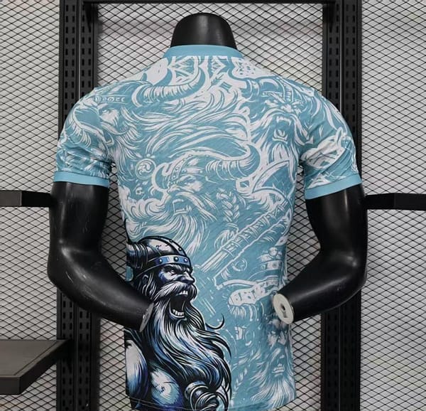 Player Version 25/26 Real Madrid Light Blue with Viking Warrior Pattern Jersey - Image 4