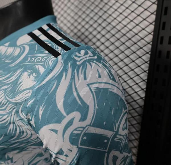 Player Version 25/26 Real Madrid Light Blue with Viking Warrior Pattern Jersey - Image 5