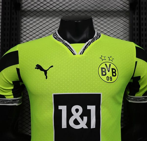 Player Version Borussia Dortmund 25/26 Neon Green Home Jersey with 1&1 Sponsor - Image 3