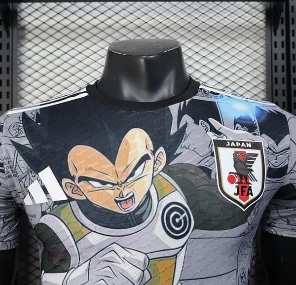 Player Version 2025 Japan National Team Dragon Ball Z Vegeta Grey with Anime Graphic Jersey - Image 3