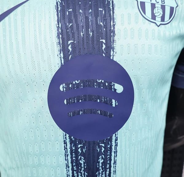 Player Version 25/26 Barcelona Blue 125Th Anniversary Mint Green Jersey with Navy Blue Stripe and Spotify Sponsor - Image 9