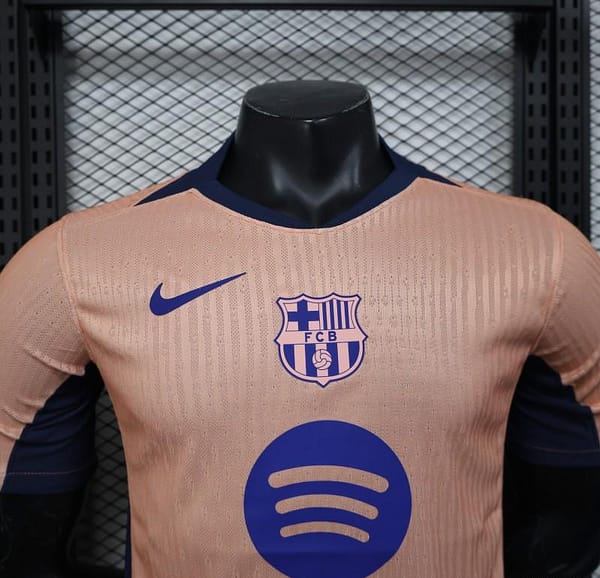 Player Version 25/26 FC Barcelona Pink 125Th Anniversary Jersey with Spotify Sponsor and Navy Blue Accents - Image 3