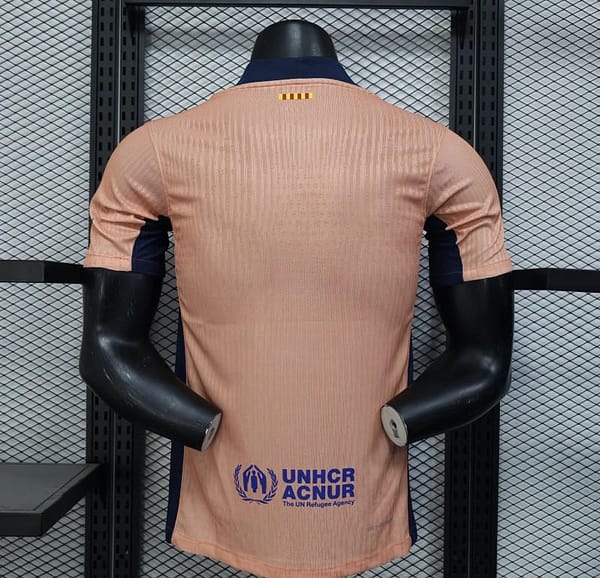 Player Version 25/26 FC Barcelona Pink 125Th Anniversary Jersey with Spotify Sponsor and Navy Blue Accents - Image 4